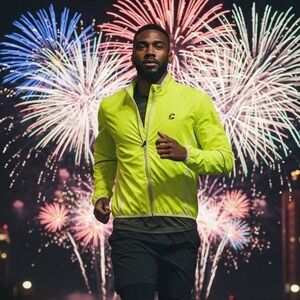 Cannondale Feelit Pack Me Cycling Windbreaker Jacket Neon Yellow Mens Large L